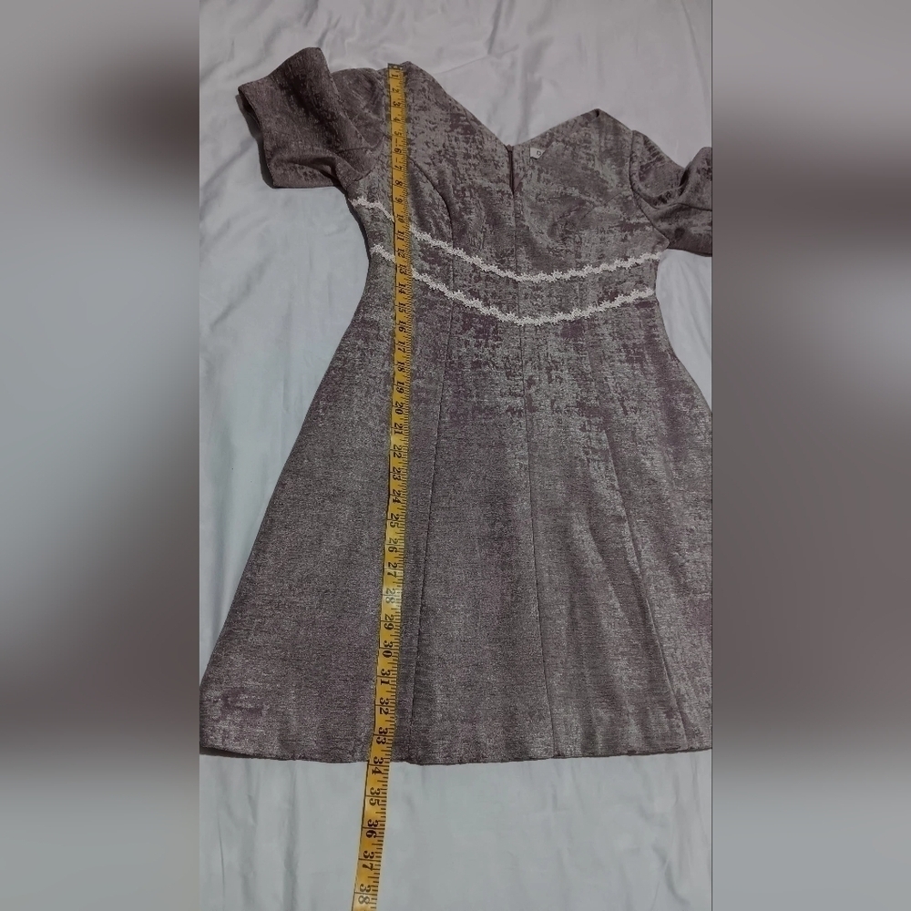 NWT D. CHIC Coquette Velvet Purple/ Gray Princess Cut Size L - Picture 8 of 11